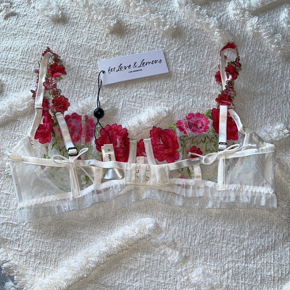 For Love & Lemons V Day Floral Embroidery Bra - Picture 9 of 12